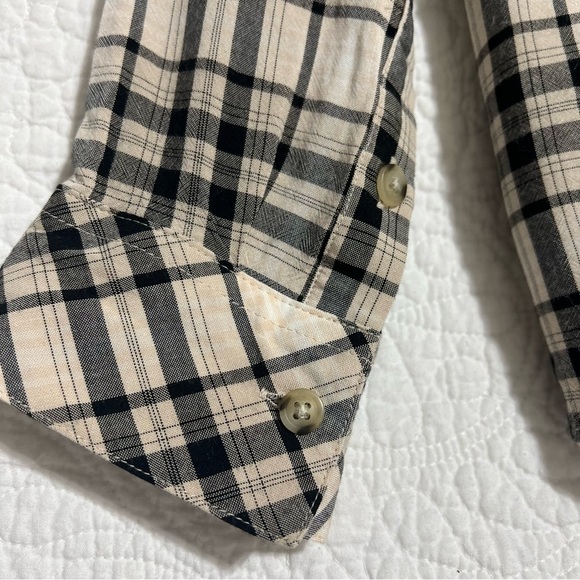 SANCTUARY BOYFRIEND Black, White & Tan Button Down Shirt, Size X-Small -#270 - Picture 8 of 11